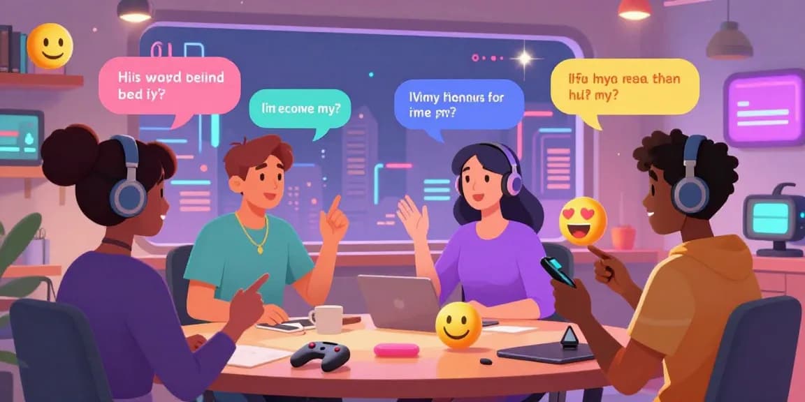 Interactive scene of ai porn chat avatars engaging in playful dialogue, showcasing virtual connection.