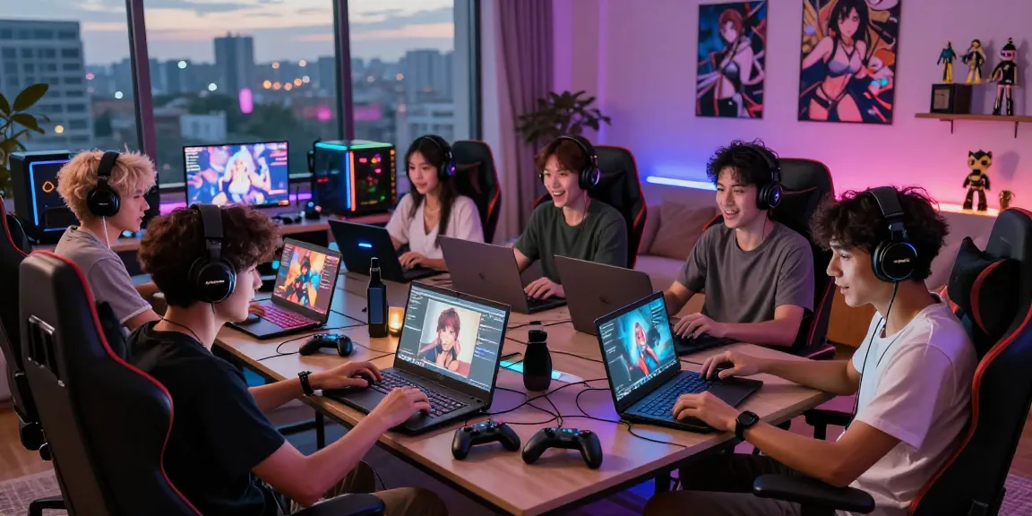 Engaged gamers playing exciting hentai games in a cozy setting.
